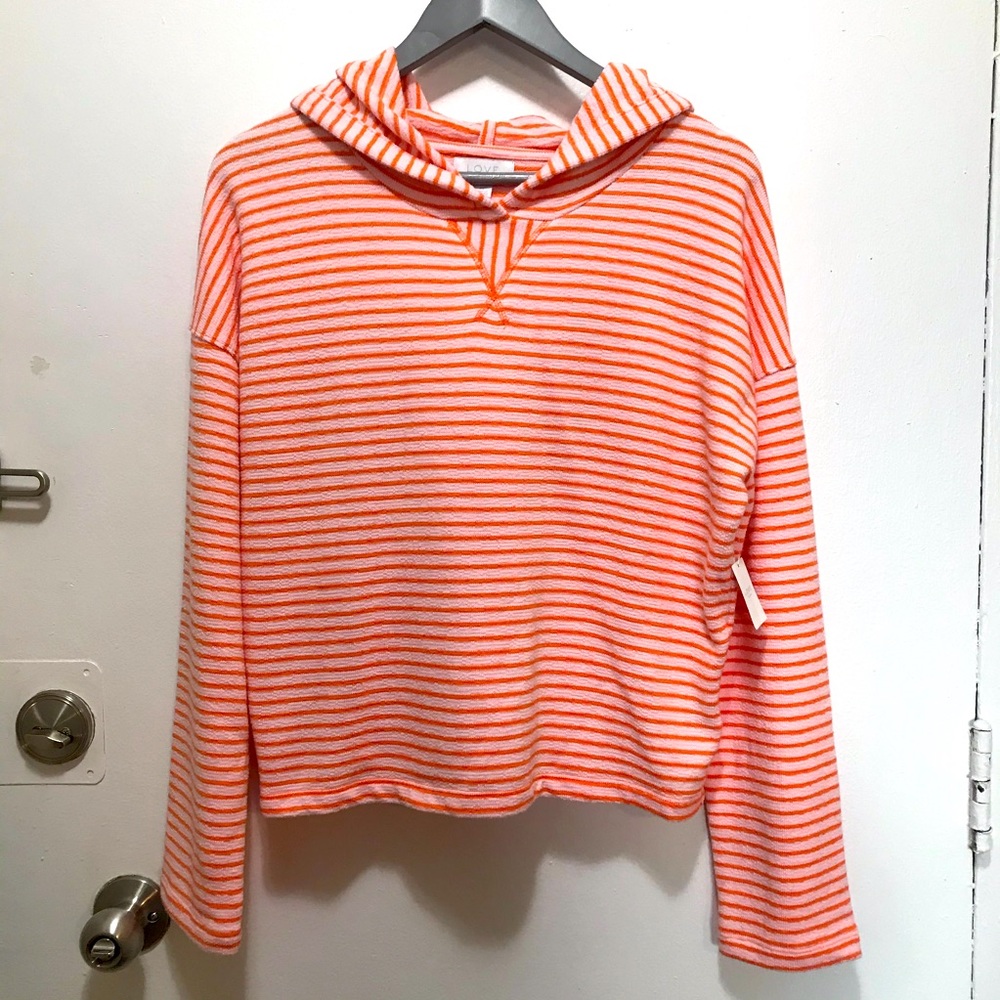 Love by Gap textured h terry pink star hoodie Medium